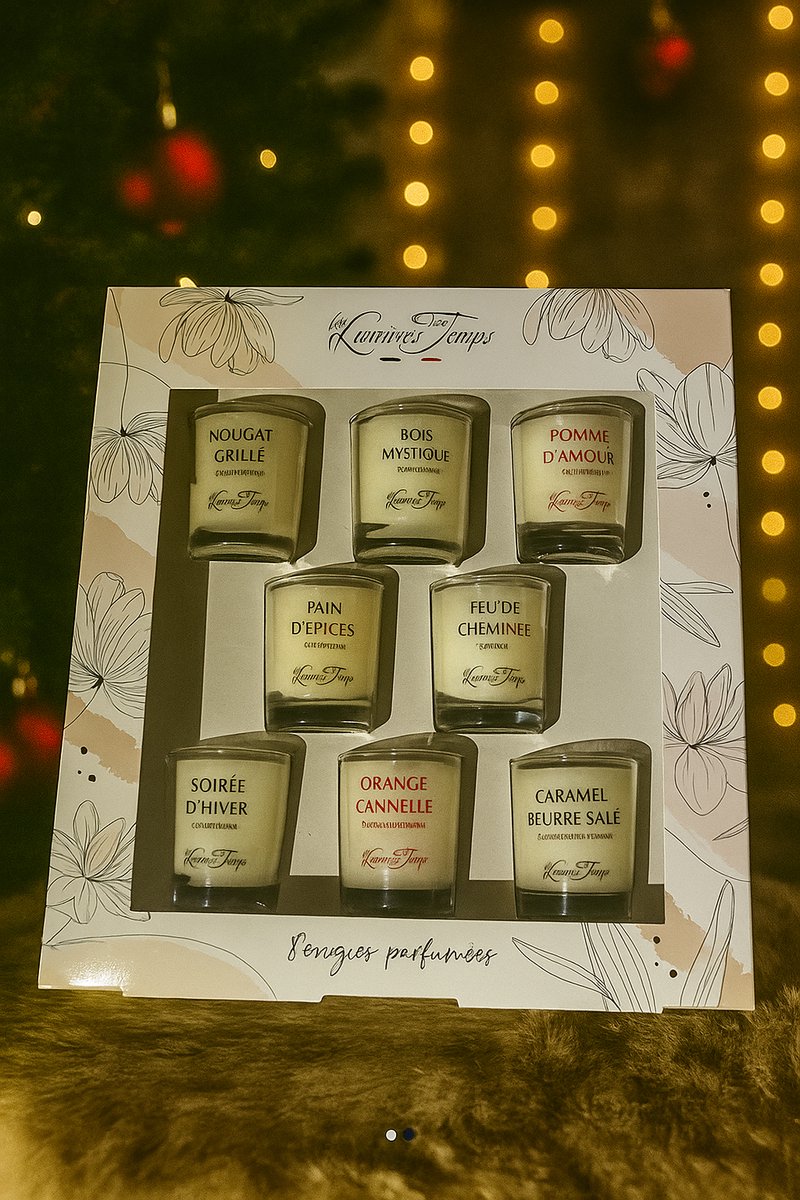 Kerst Giftset – 8 Mini Geurkaarsjes | Viva Femme | Cadeauset