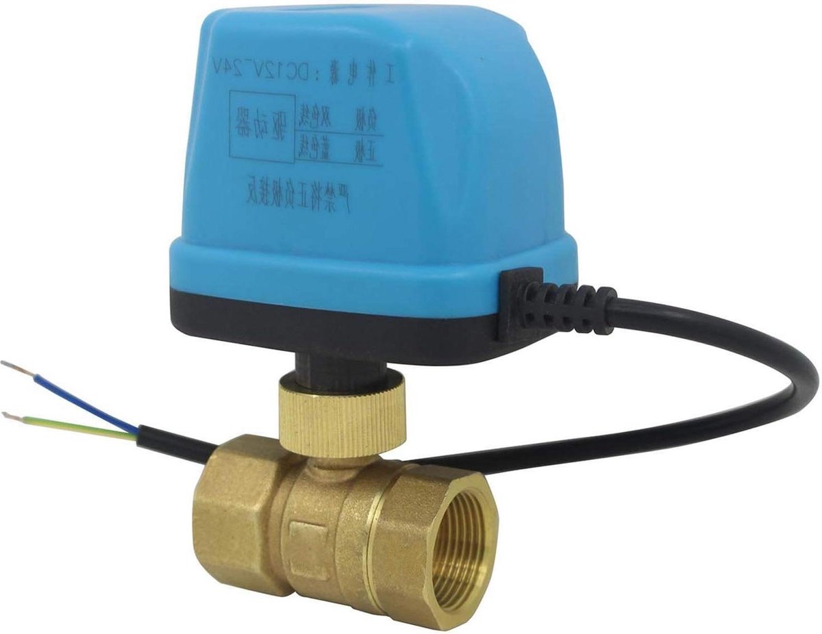 Cosensi - Elektrische kogelkraan met actuator 12V 24V normaal open afsluiter - Kogelkraan met motorkogel - Verschillende maten beschikbaar