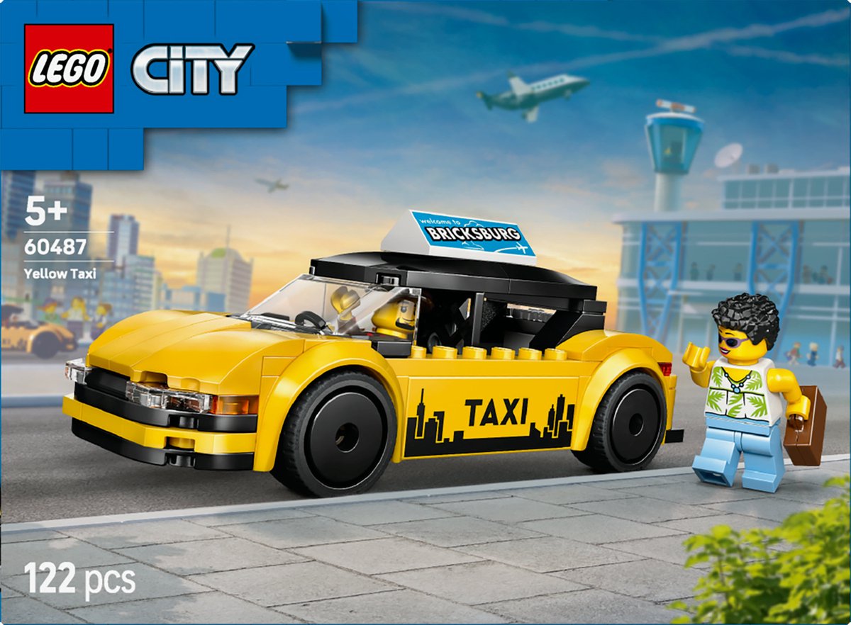 LEGO® City Gele Taxi - Modelautobouwset met 2 Minifiguren - Klassieke Speelgoedtaxi - 60487 — afbeelding 18