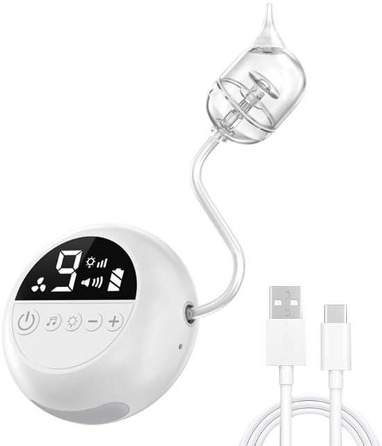 Kraftverdia Elektrische Neusreiniger Baby (0+ Maanden) - 9 Zuigniveaus - 3 Siliconen Tips - USB-C Oplaadbaar