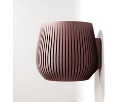 Fleuriek - Moderne hangpot van biobased plastic - Bloempot voor aan de muur – Duurzame & lichte hangende plantenpot voor binnen - Rode bloempot voor kamerplanten - Ø15 cm