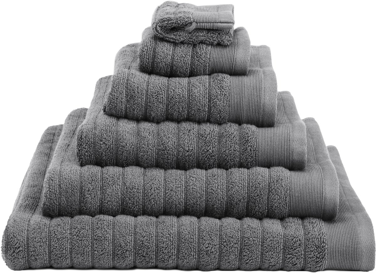 Heckettlane Handdoekenset Prestige - Hotelkwaliteit Handdoek van 100% Katoen - 50x100 cm - Badhanddoek 2 Stuks - Antraciet