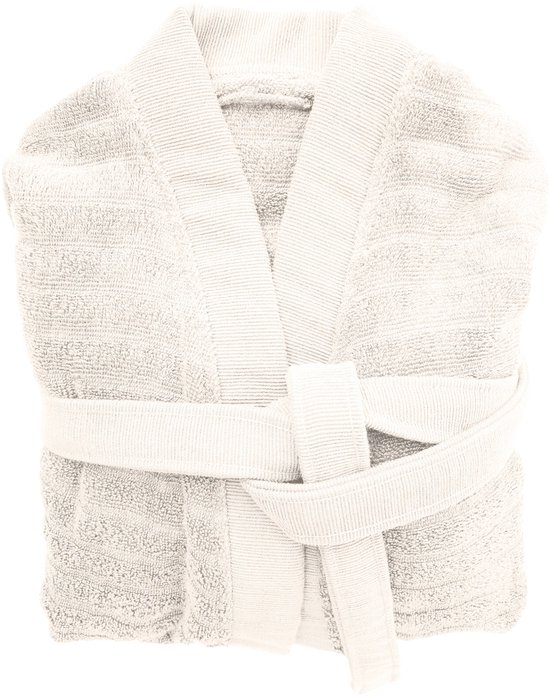 Heckettlane Badjas Katoen Prestige - Off White - Maat XXL - Badjas 100% Katoen - Badjas / Kamerjas Dames - Badjas / Kamerjas Heren