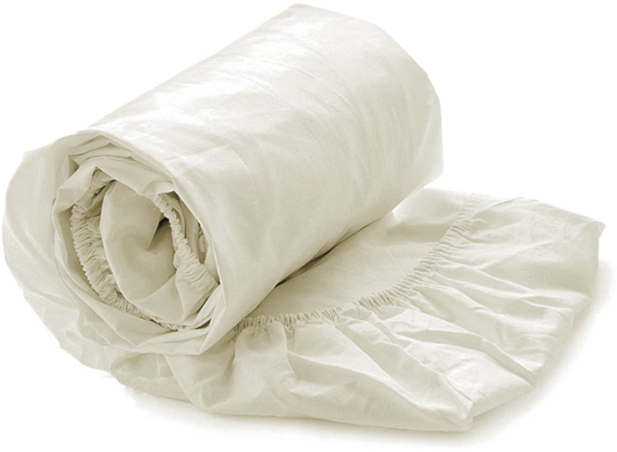 Heckettlane Hoeslaken Elementi - Onderlaken 1 persoons - 90x210-220 cm - 100% Katoen-Satijn - Off-White