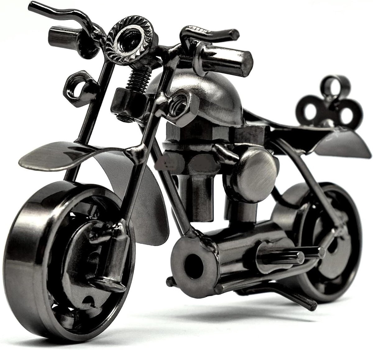 Cosensi - Retro Motorfiets Standbeeld Decoratie Vintage IJzeren Model - Motorrijders Cadeau