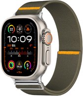 Stravo Elastisch Gevlochten Nylon Horlogebandje met Verstelgesp – Geschikt voor Apple Watch 42mm (Series 12/11/10), 41mm (Series 9/8/7), 40mm (Series 6/5/4, SE 1/2/3) – Groen