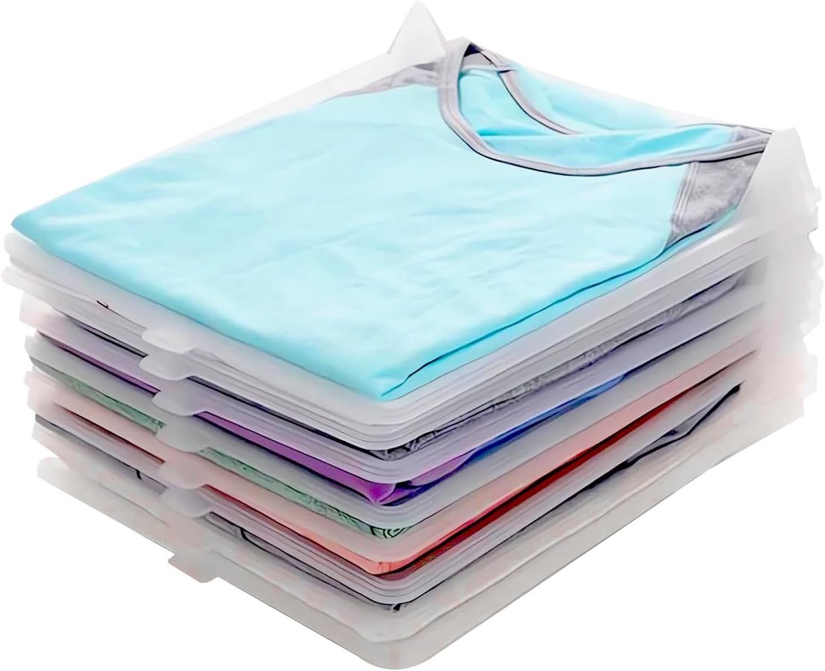 Candala T-shirt organizer, T-shirt kleding kast map, handig voor kinderen en volwassenen om kleding in slaapkamer te vouwen - 10 stuks