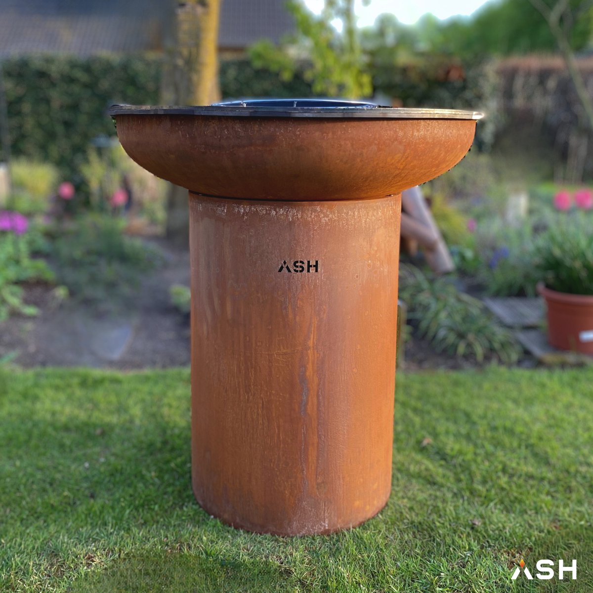 ASH - Aurora - XXL - Cortenstaal - Plancha barbecue met grillring - Buitenkoken - Plancha BBQ - Plancha Bakken - Roest- Grillring - Extra groot