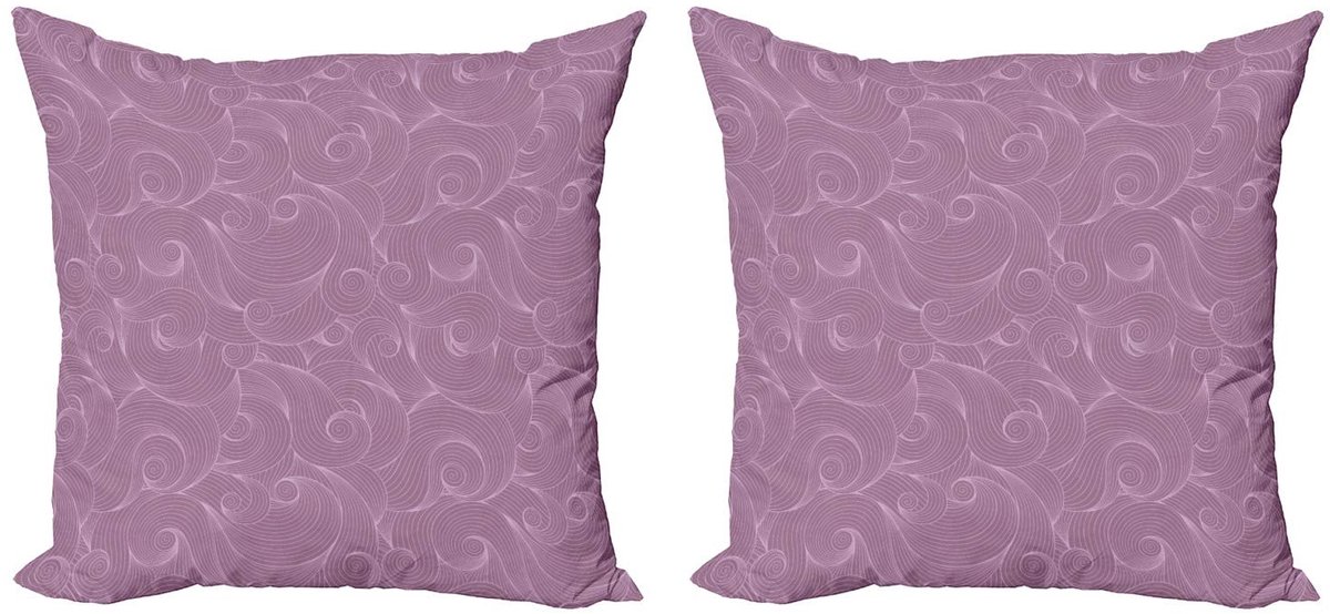 ABAKUHAUS Hipster Kussenhoezen Set (2×40x40) – Tweezijdig bedrukt Lila