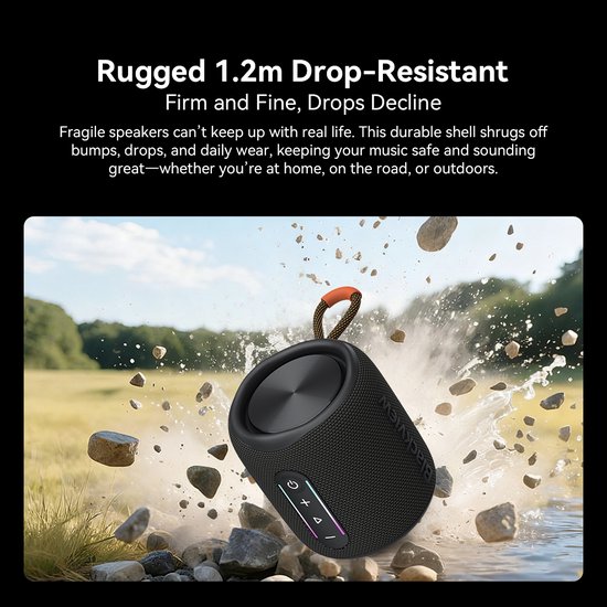 Blackview AuraBass 2 - Bluetooth Speaker - Draagbare Speaker met Bluetooth - Draadloze Muziek Box - 7 uur - True Wireless Stereo - BT 5.3 - Waterbestendig IPX7 - Zwart van Merkloos — afbeelding 2