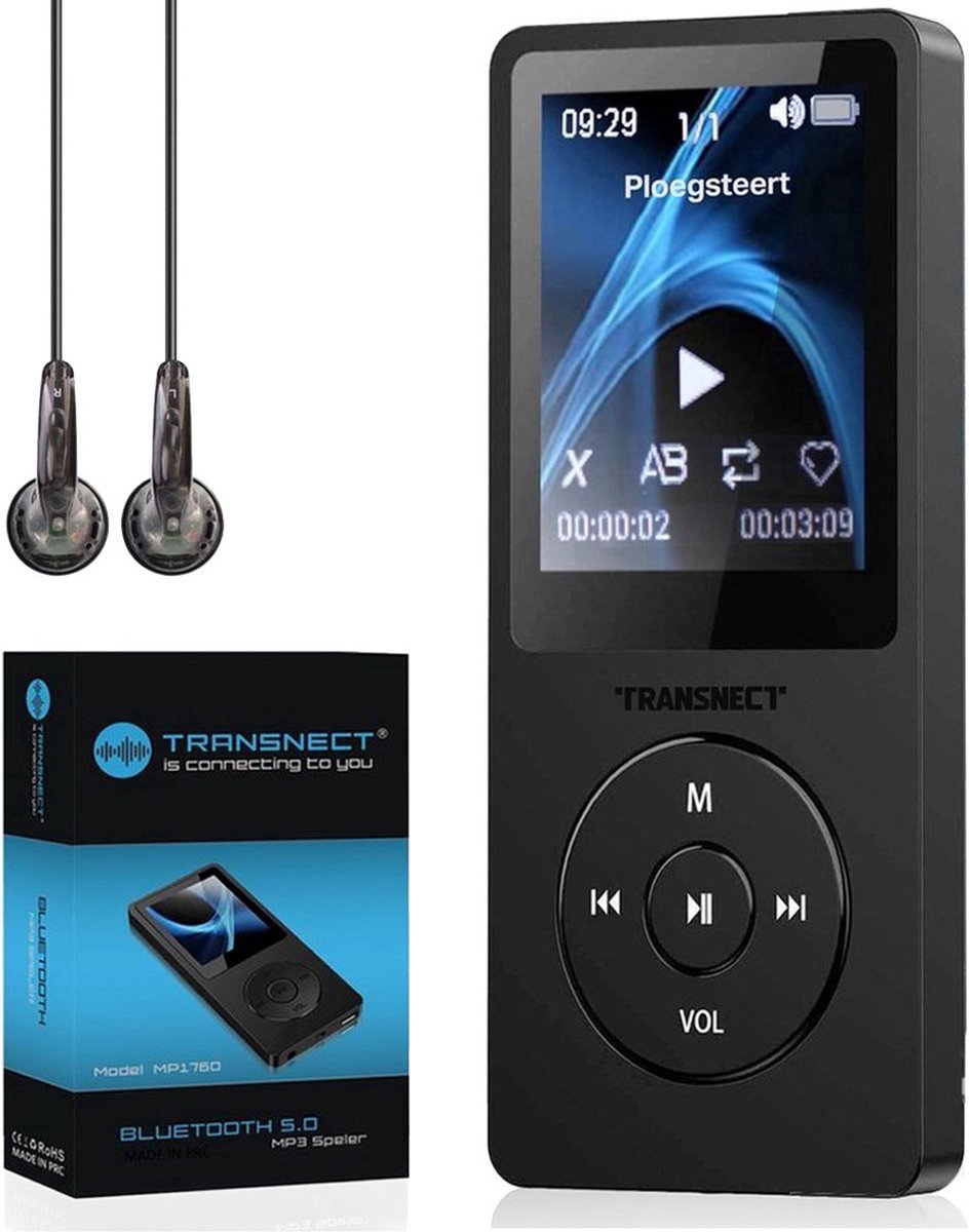 Mp3-speler Met Bluetooth 5.0, 1,8 Inch Scherm, 16 GB Kaart, Ruisonderdrukking, Uitbreidbaar Tot 128 GB