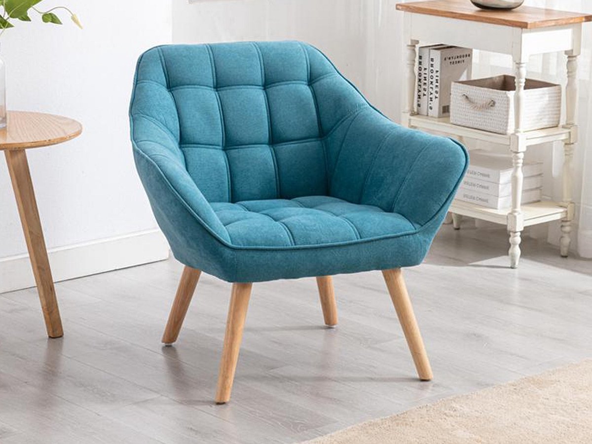 Vente-unique Fauteuil van stof CASERTA - Blauw Turquoise