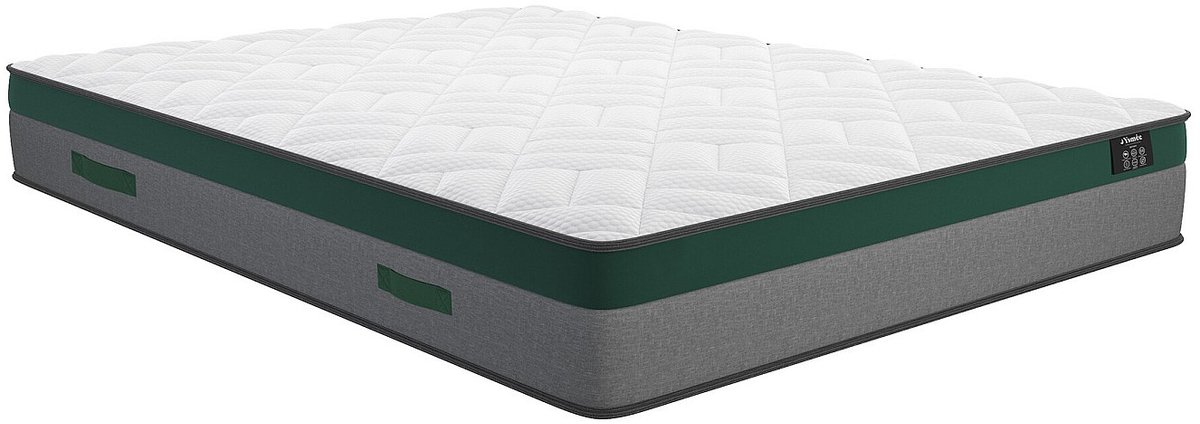 Vente-unique Bedset 160 x 200 cm - Bedbodem met lichte houtkleur en opbergruimte + matras met pocketveren - PRESTIGE van YSMÉE