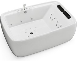 Vente-unique Wit massagebad - 2 personen - 390 L - 180 x 120 x 60 cm - VOLUTA