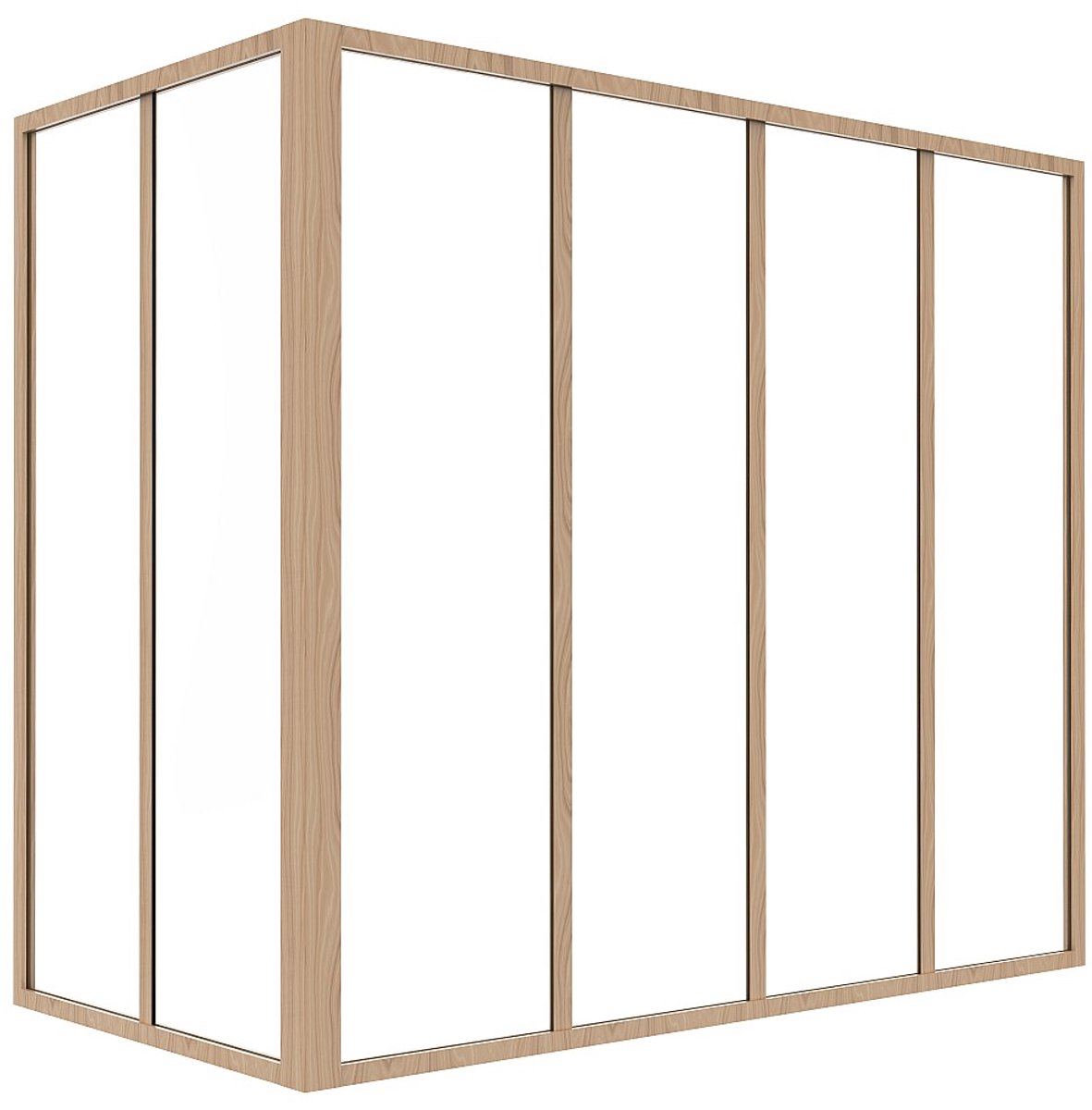 Vente-unique Hoekraam werkplaats van gepoedercoat aluminium - L120 x B60 x H105 cm (B x H) -Licht naturel - BAYVIEW