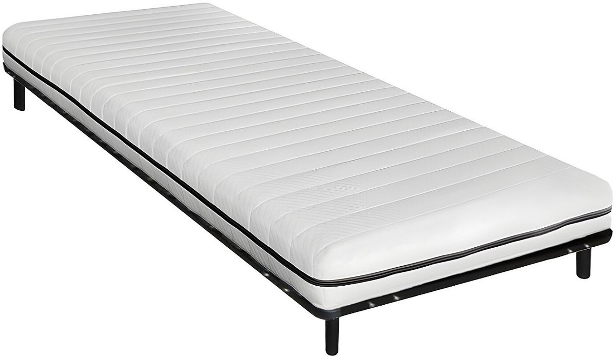 Vente-unique Set van lattenbodem en matras – 90 x 190 cm – Kern van schuim met afneembare tijk – 10 cm dik – NASUS van YSMÉE