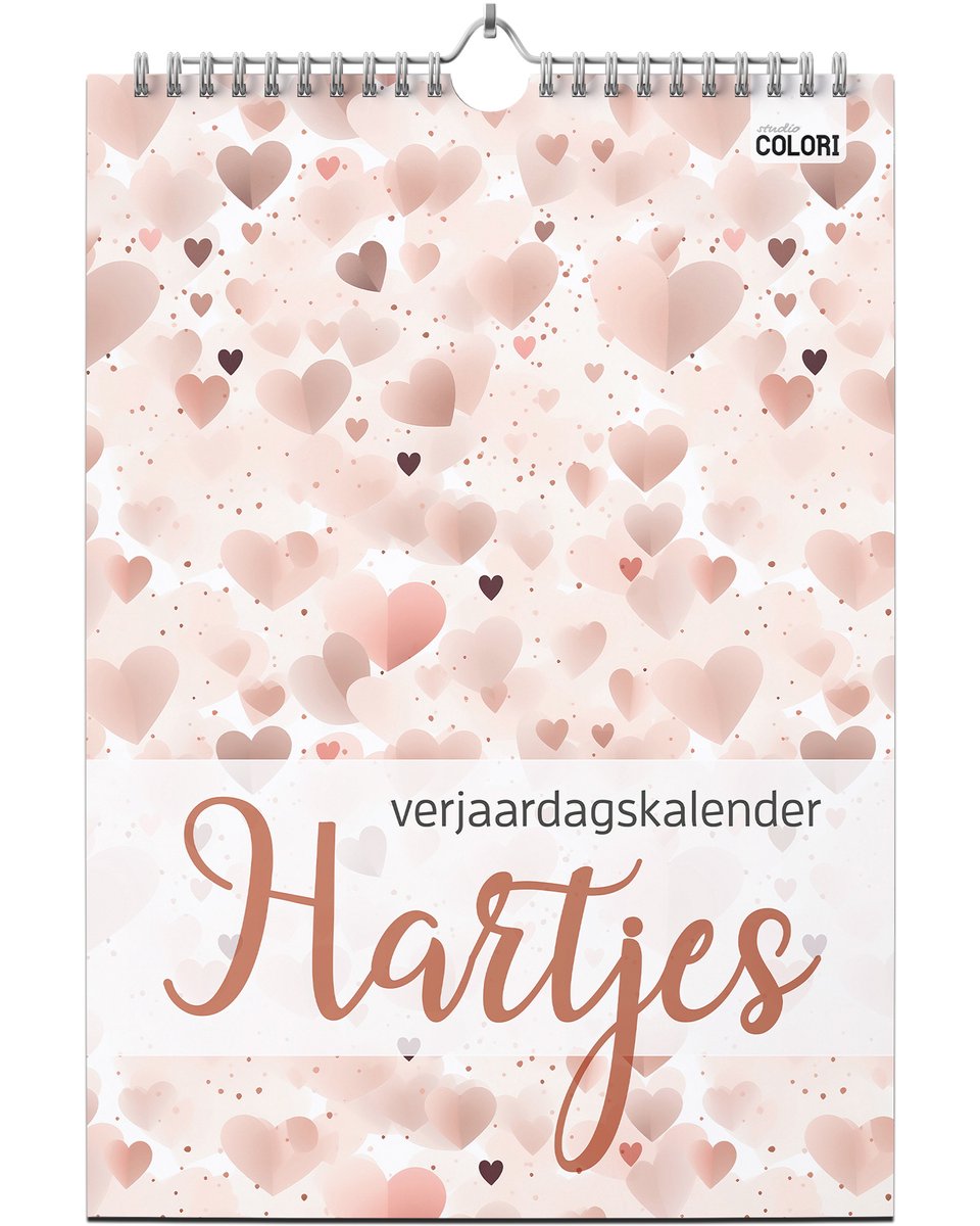 Studio Colori - Verjaardagskalender Hartjes - A4 Verjaardagskalender Volwassenen Staand