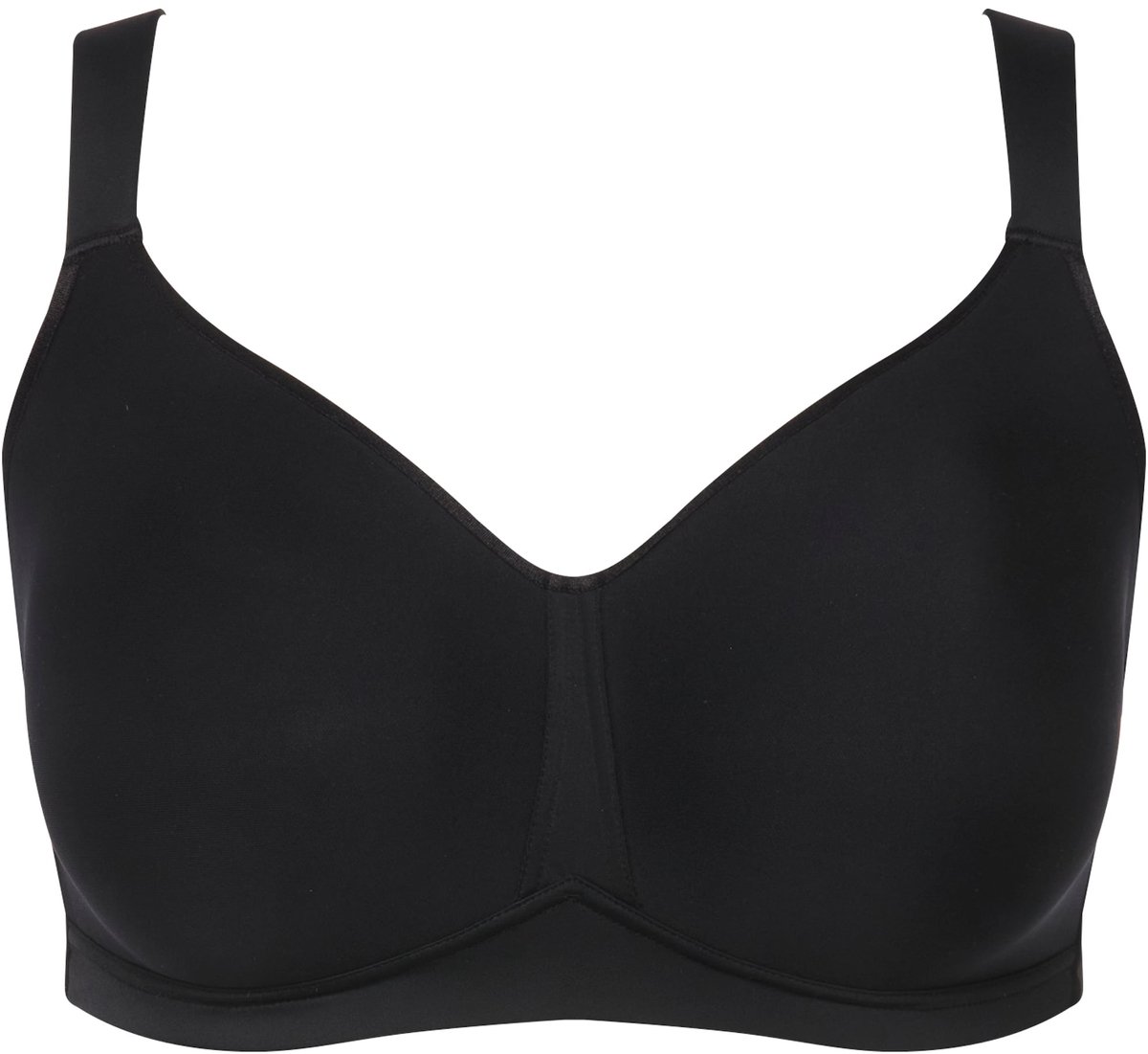 Ulla Popken - Dames - Beha spacer-cups zonder beugel microvezel - Zwart - Maat 115D