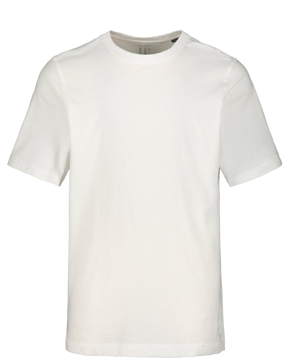 JP 1880 - Heren - T-shirt basic ronde hals gekamd katoen - Sneeuwwit - Maat XL
