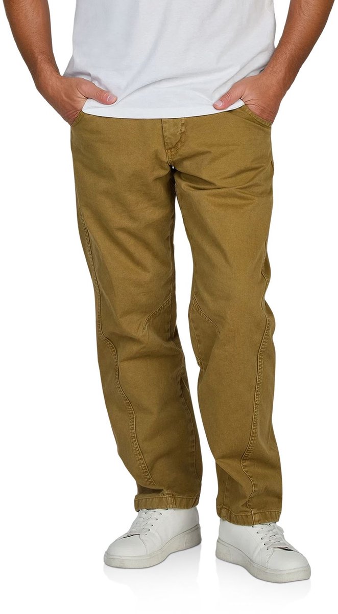 Jack & Jones Heren Chino Broek Broeken JPSTKANE DALE TWISTED comfort/relaxed Fit Bruin Volwassenen - gemaakt van 100% katoen