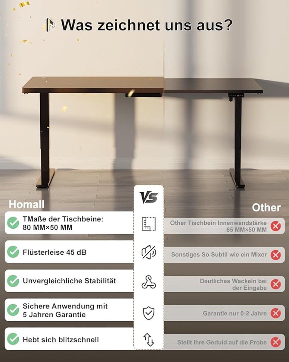 Elektrisch in hoogte verstelbaar bureau - 180x80 cm - Zwart - verstelbaar bureau – Nuvanohome Staand - Medahomestore