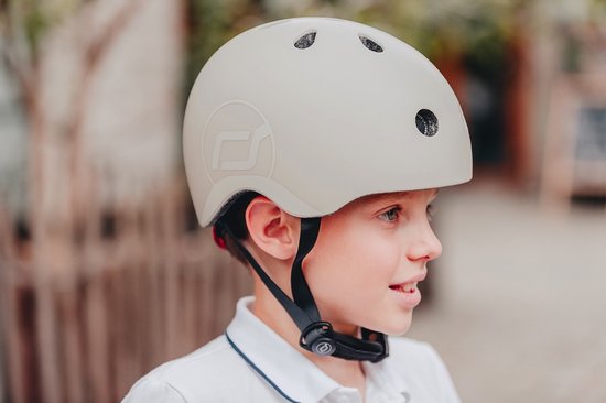 Scoot & Ride Helmet – Kinderhelm – S 51-55 cm – LED achterlicht – magnetische sluiting – verstelbaar – Ash — afbeelding 3