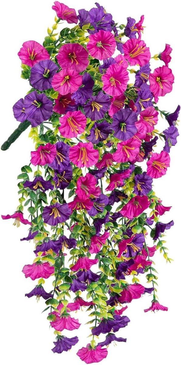Cosensi Hangende kunstbloemen voor binnen en buiten - Set van 2 - Petunia planten voor balkondecoratie en bruiloften Any