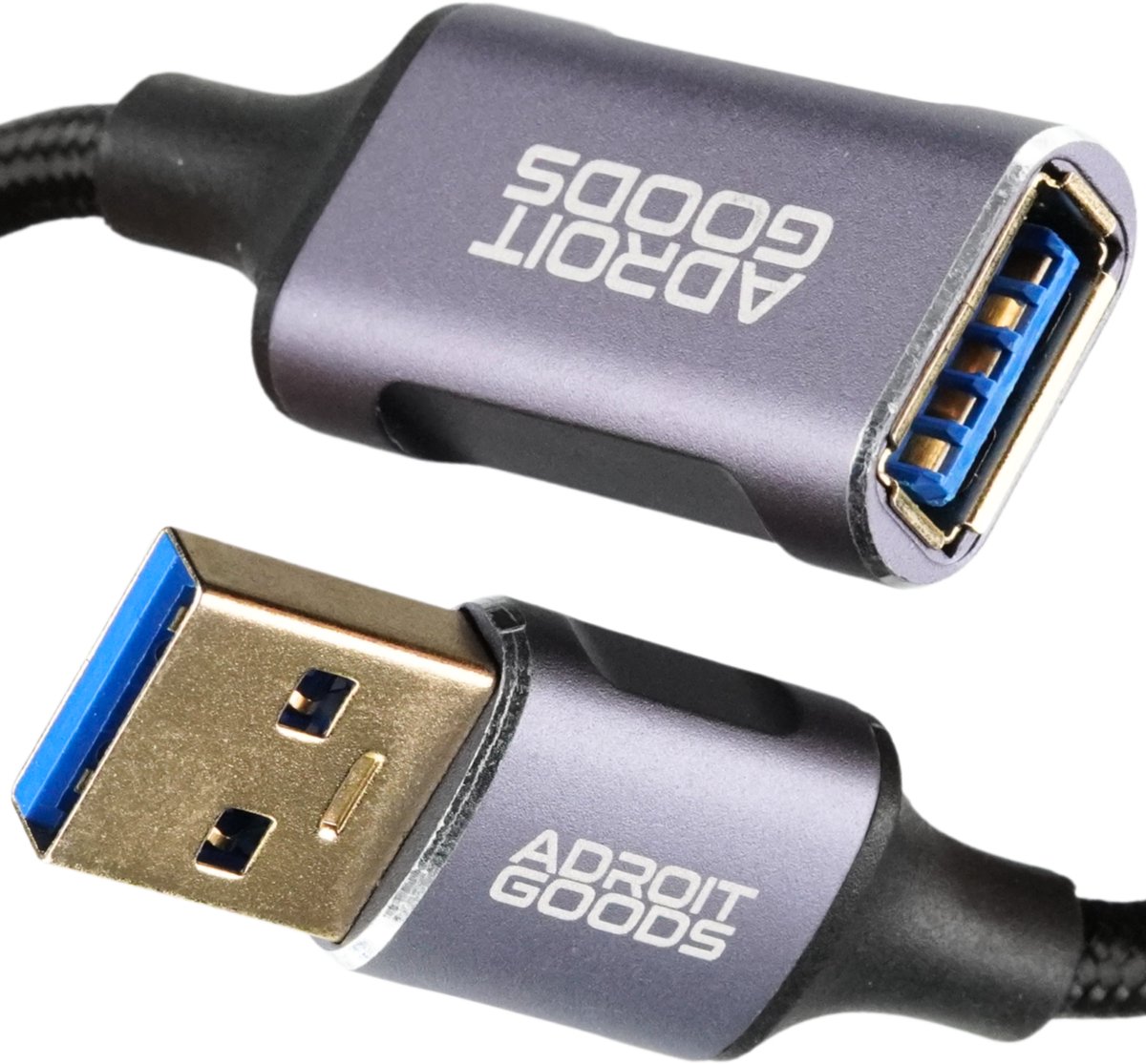 AdroitGoods USB 3.0 Verlengkabel - USB-A male naar USB-A female - 5 Gbps - Nylon Gevlochten Kabel - Verleng adapter kabel - 0.25m