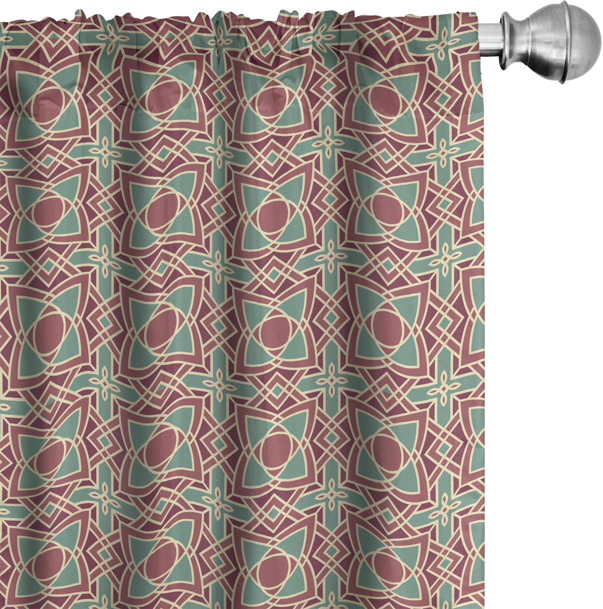 ABAKUHAUS 2x Voorhangen 75×175 cm – microvezel – maroon/roze