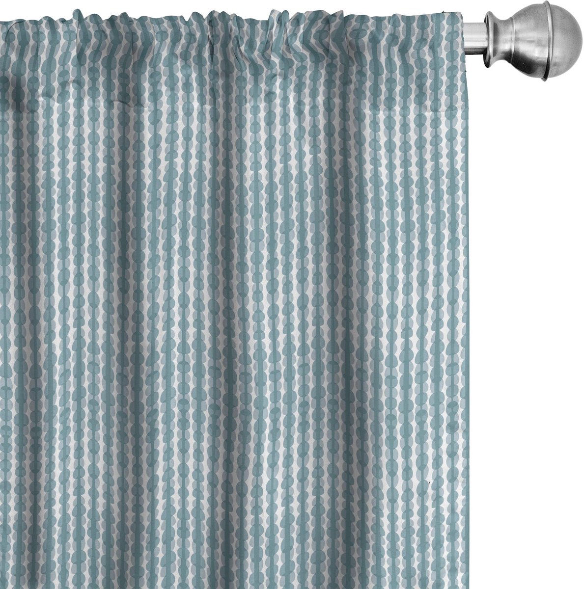 ABAKUHAUS Gordijnen – Doodle-strepen – 2x75x175 cm – microvezel – Blauwgrijs-Wit Blaugrau Weiß