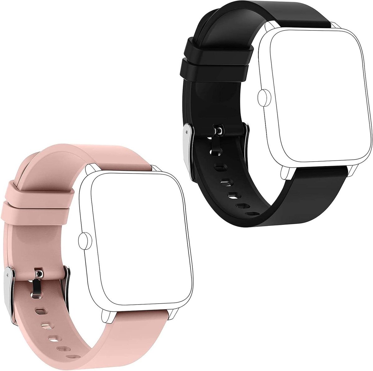 Cosensi - Zachte Siliconen Horlogeband | Verstelbaar en Vervangend | Band voor P22 Smart Horloge