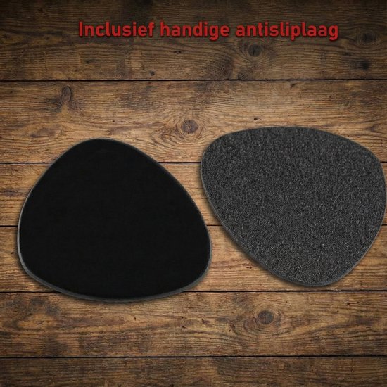 Sous-verres en cuir - Semi-rond - 14 pièces - Sous-verres noirs - Sous-verres en cuir - Sous-verres ronds - Sous-verres pour verres