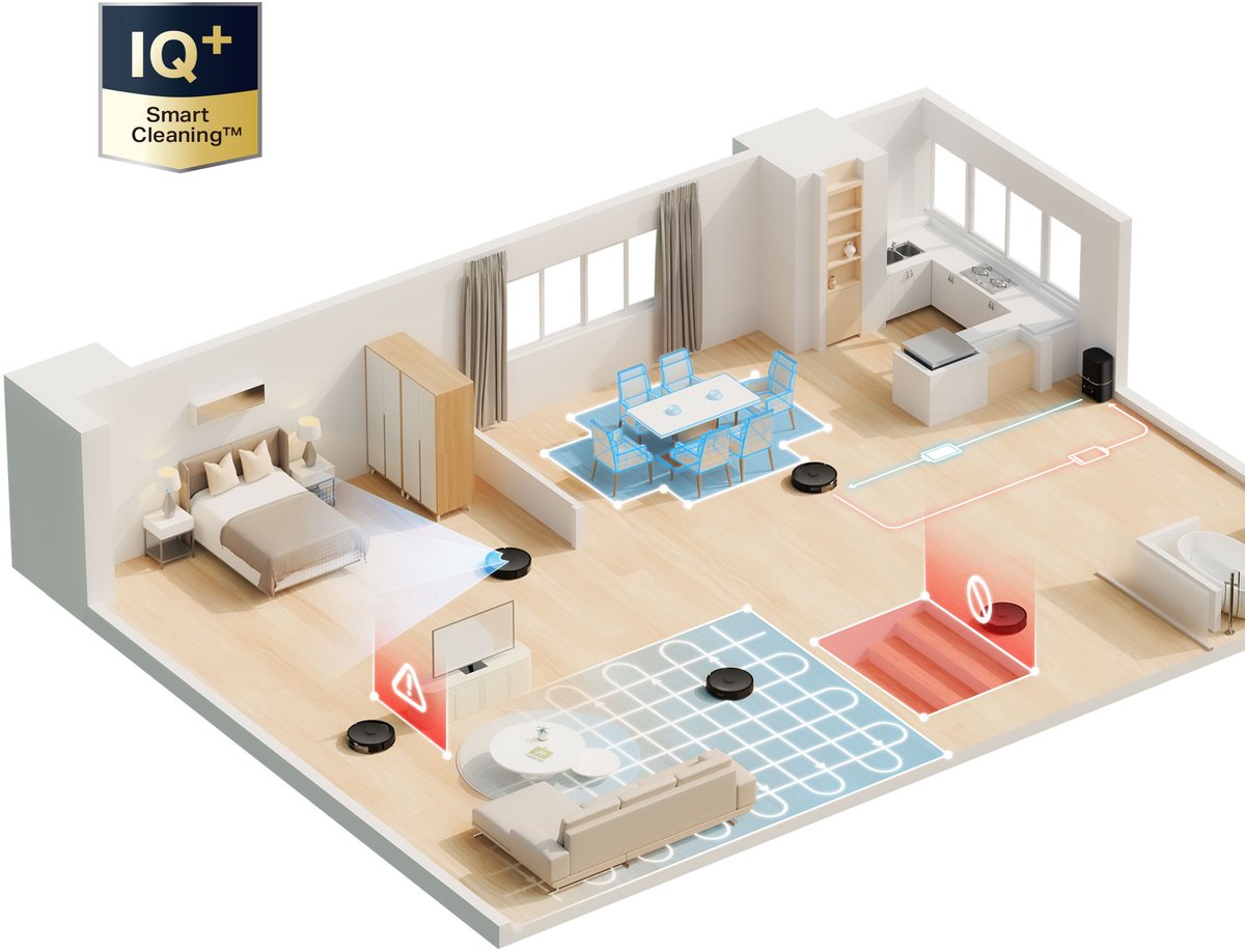 TP-Link Tapo RV30 Max Robotstofzuiger met dweilfunctie - 5300 Pa Hyperzuigkracht - LiDAR+IMU Dual-navigatie - Vacuüm & Dweil met Tapo IQ+ Smart Cleaning- Zwart — afbeelding 6