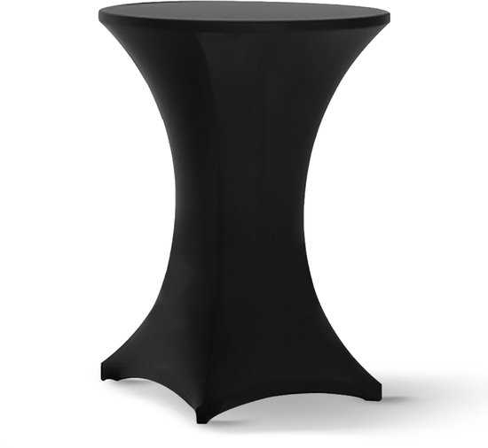 ALFA LIFESTYLE® 1x Luxe Statafelrok - ∅80-85x110 cm - Kreukvrij, Extra Dik & Sterk - Stretch Statafelhoes - Koningsdag Feest Artikelen Versiering - Statafel Partytafel Tafelrok - Zwart