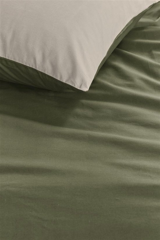 Vtwonen - Duo dekbedovertrek - Lits-Jumeaux - 240x200/220cm - Olijfgroen van Merkloos — afbeelding 5