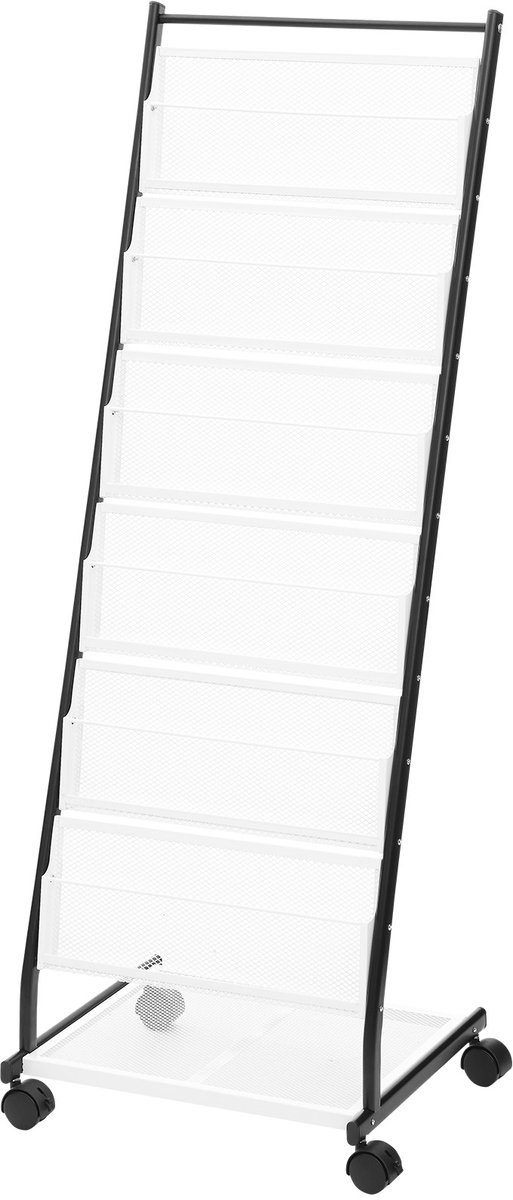 Vevor Brochurestandaard, Tijdschriftenstandaard Met 6 Niveaus, Brochurehouder, Oprolbaar zwart