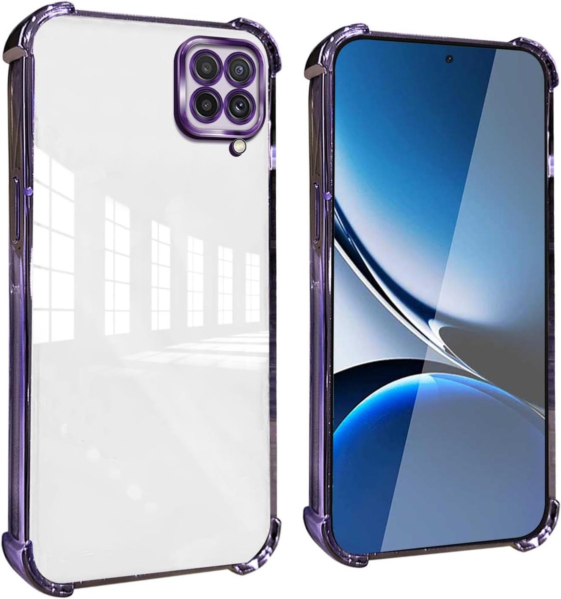 TTGoods - Dun TPU hoesje voor smartphone - Schokbestendig - Transparant - Paars