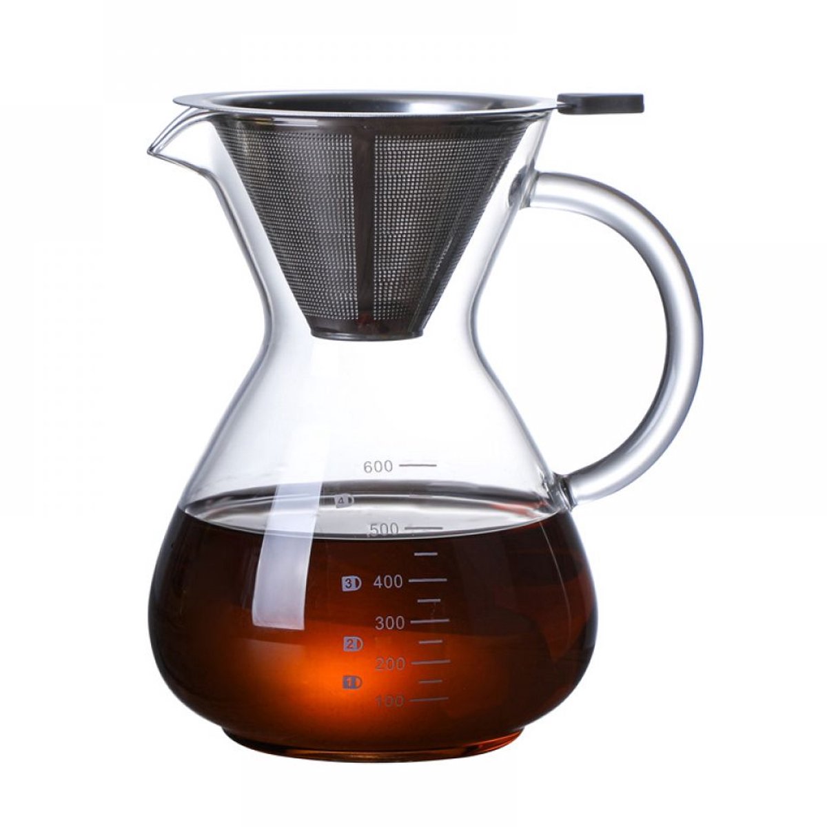 longziming -Pour Over Koffiebereider 600ml – Glazen Koffieka