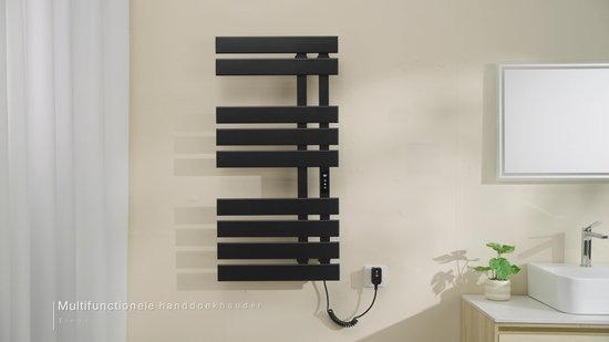 EMKE Elektrische Handdoekradiator - Smart Bediening - Touchscreen & APP - Met Timer - 320 W - 100x50 cm - Badkamer Radiator - Handdoekdroger