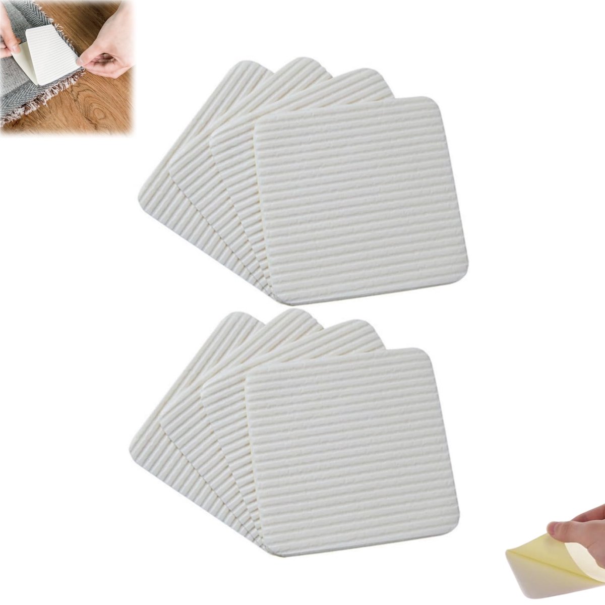 8 stuks - Antislip tapijtstickers - Vierkante tapijtstickers - Restvrije antislip tapijtst
