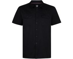 Petrol Industries - Heren Plus Size effen overhemd met korte mouwen Trailhawk - Zwart - Maat 6XL
