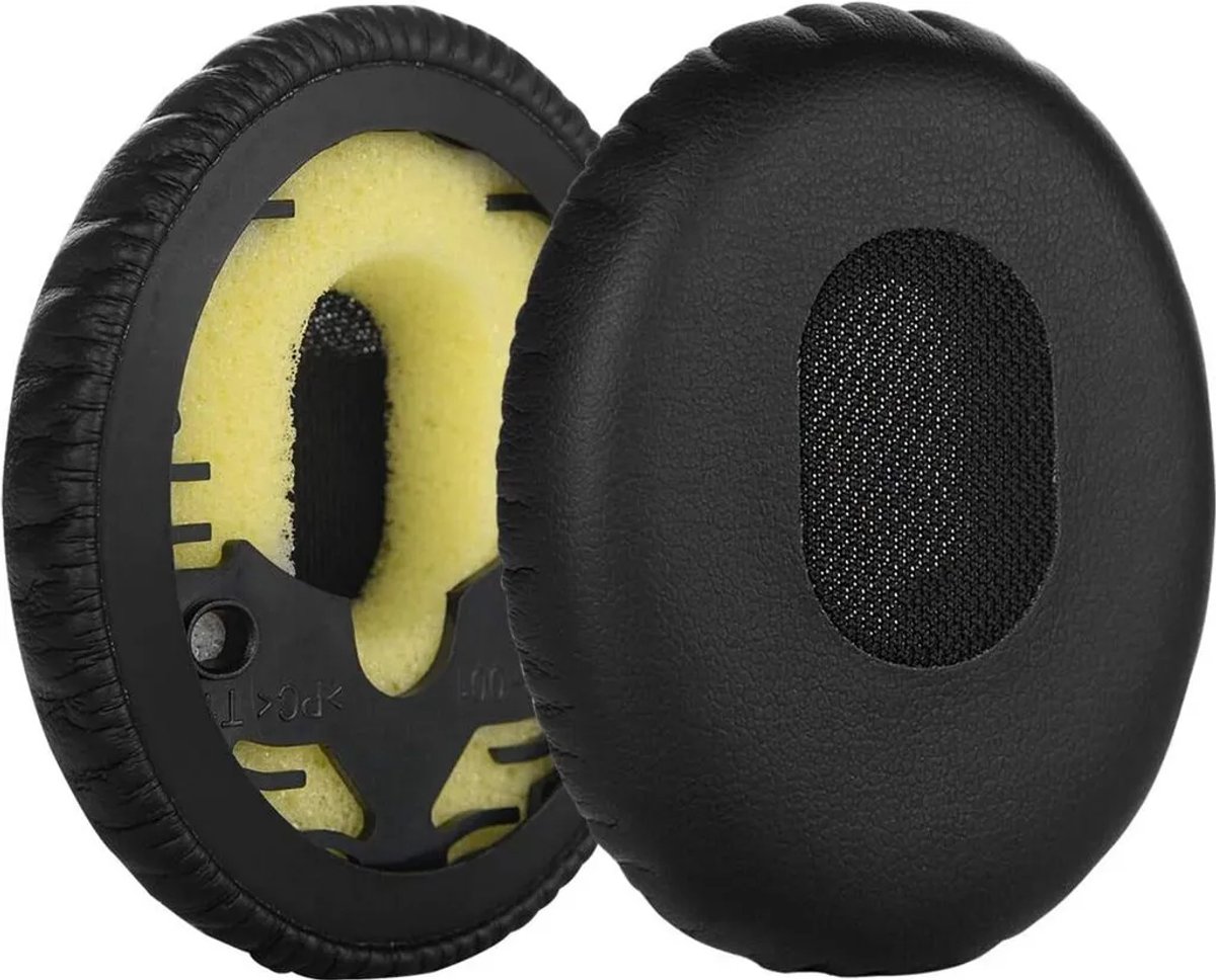 Geschikt voor Bose QuietComfort QC 3 oorkussens 1 paar, imitatieleer zwart
