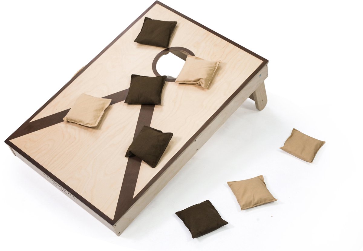 Cornhole – Enkel Bord – 90 x 60 cm – Pine/Birchwood – Inclusief 2 x 4 Zakjes – Outdoor Gooispel & Behendigheidsspel – Engelhart — afbeelding 5