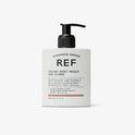 REF Colour Boost Masque Ash Blonde. Vierkante witte fles met zwarte pompdispenser.