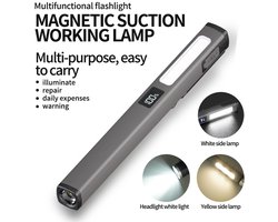 Multifunctionele werklamp aluminium penlamp USB-oplaadbaar met magnetische bevestiging
