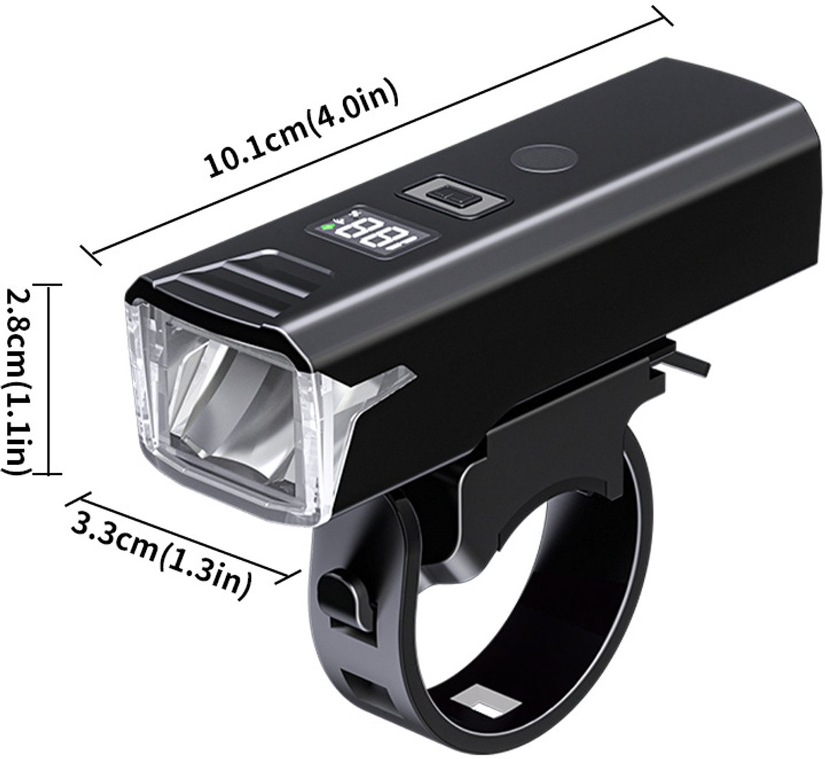 Fietslamp, oplaadbare fietslamp, extra heldere LED fietslamp, IPX4 waterdichte fietsvelglamp, achterlicht, geschikt voor nachtelijk fietsen, op de weg en in de bergen, model 2
