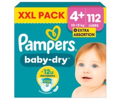 Pampers Baby Dry Luiers Maat 4+ (10-15 kg) - 2 x 56 stuks - Voordeelverpakking