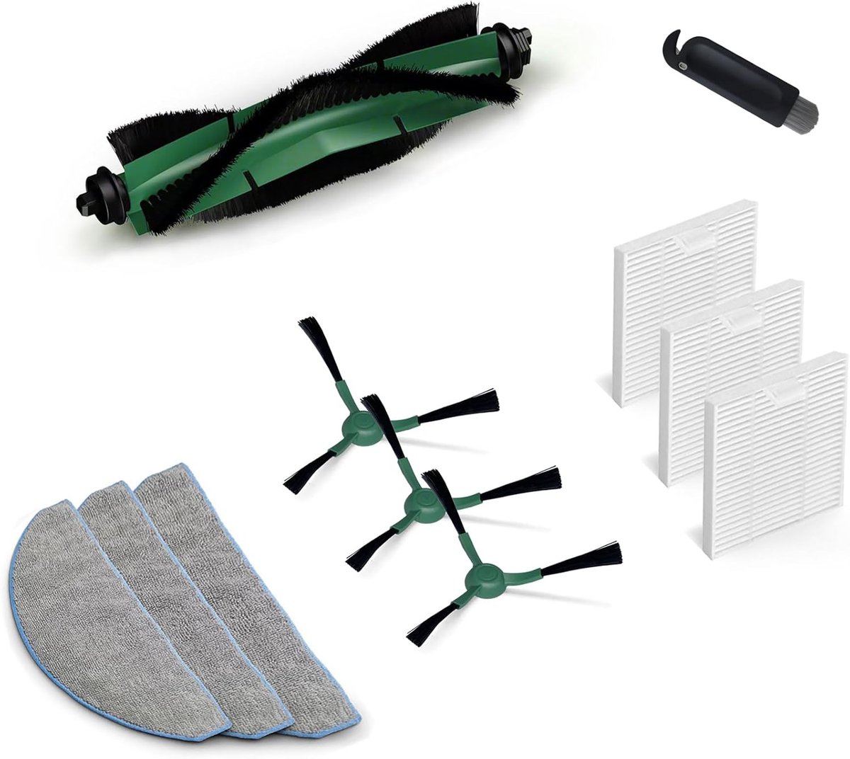 Accessoires voor Irobot Roomba Combo Essential Y0110 Y0112, 1 hoofdborstel, 3 doeken, 3 Hepa-filters, 3 zijborstels stofzuiger reserveonderdelen
