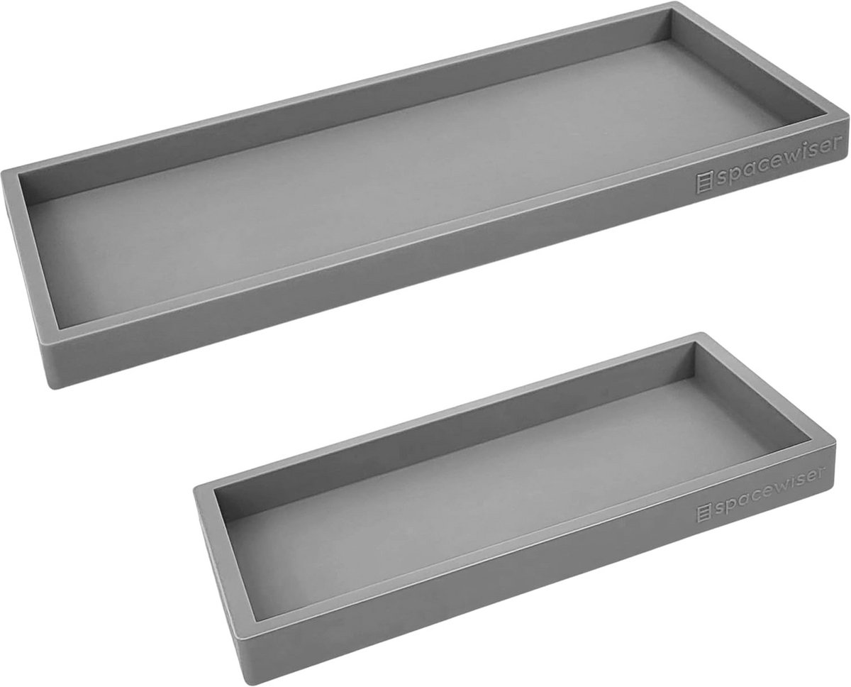 Onbreekbare siliconen aanrecht- en make-upbak - Set van 2 (11 inch en 7 inch)