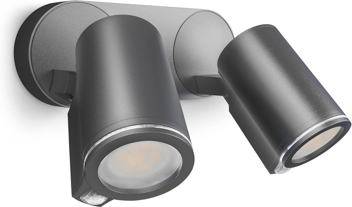 LED Buitenverlichting met IR Sensor - 2x GU10, 90° Bewegingsdetectie, IP44, Energiezuinig